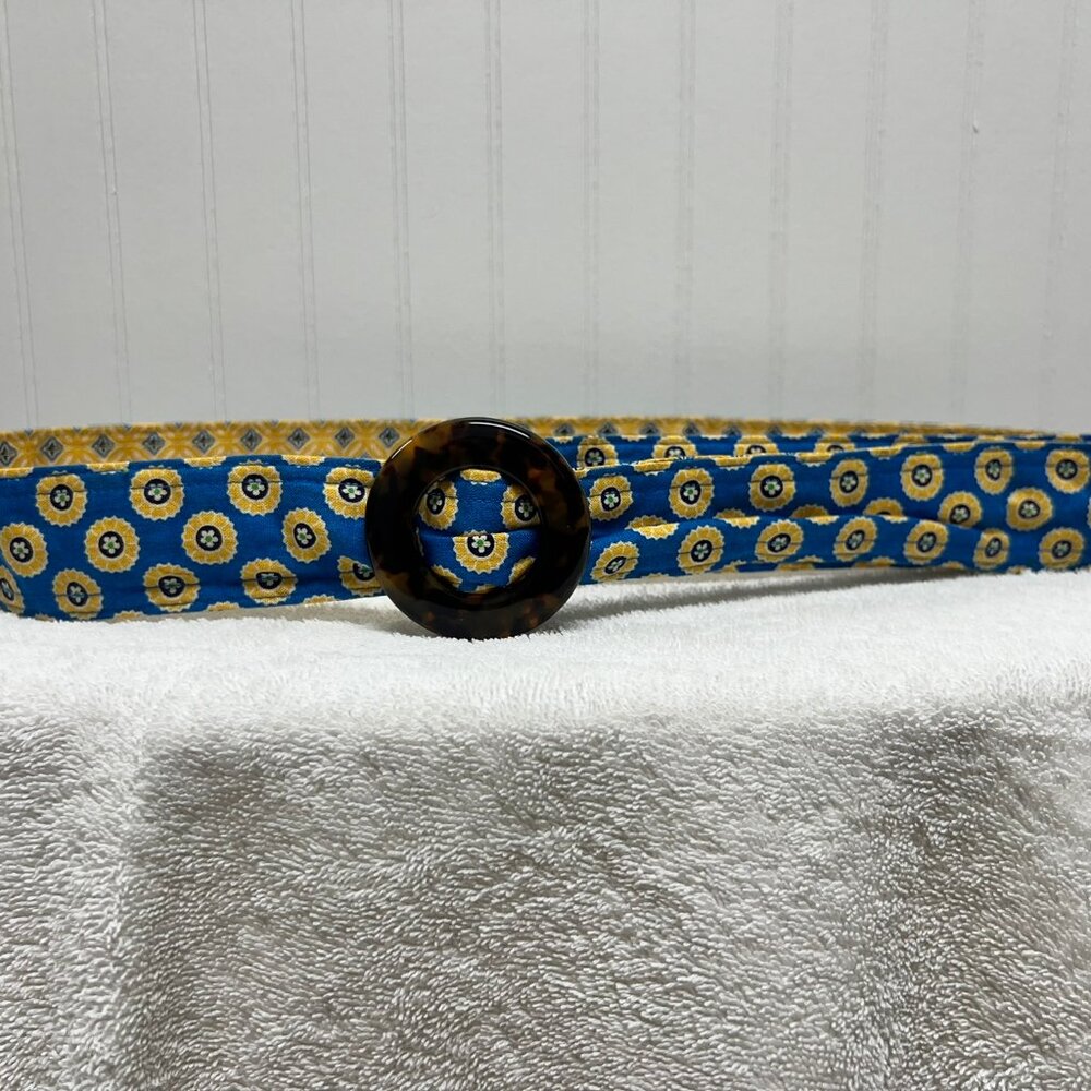 Vera Bradley Reversible Riviera Blue Adjustable Belt with Lucite Buckle